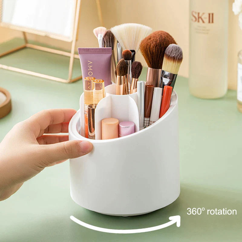Rotating Makeup Brush Organizer, Desktop Makeup Brush Storage Bucket C